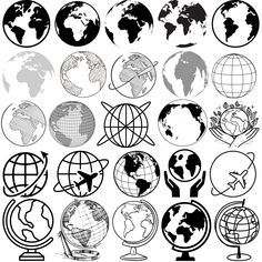 black and white globes with different shapes