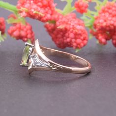 "Peridot ring, Art deco ring, Birthstone ring, Gemstone ring, Geometric ring, Gold peridot ring, August birthstone, Marquise ring WE OFFER UNLIMITED PERIOD INSTALLMENTS PLAN This is a beautiful, stunning, feminine ring that works well for all occasions, styles, and ages. You will love it! Same ring in white gold: https://www.etsy.com/listing/294832061/topaz-ring-art-deco-ring-gemstone-ring?ref=shop_home_active_1 Ring information: Main stone: Peridot Approximate size: 6*3 mm Accent stone: Cubic z Elegant Peridot Emerald Promise Ring, Art Deco Jewelry With May Birthstone, Art Deco May Birthstone Jewelry, Emerald Cut Peridot Ring For May Birthstone, Formal Peridot Birthstone Ring For May, Art Deco Green Diamond Ring, Fine Jewelry Peridot Rings For May Birthstone, May Birthstone Diamond Ring In Art Deco Style, Green Solitaire Birthstone Open Ring