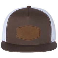 Introducing YP Classics - Five-Panel Classic Trucker Cap - 6006. This cap features a vintage five-panel design and a classic trucker style, giving you a stylish and timeless look. The design also offers a comfortable and secure fit, making it perfect for everyday wear. Elevate your fashion game with this must-have accessory. 74/26 polyester/cotton Structured, five-panel, high-profile Flat bill Snapback closure Trucker Style Flat Cap For Outdoor, Outdoor Trucker Style Snapback Hat, Retro Adjustable Six-panel Trucker Hat, White Snapback Trucker Hat With Leather Patch, Brown Trucker Hat With Flat Brim, Casual Brown Flat Cap Trucker Hat, Adjustable Six-panel Trucker Hat, Classic Brown Snapback Hat With Flat Bill, Retro Brown Baseball Cap For Outdoor