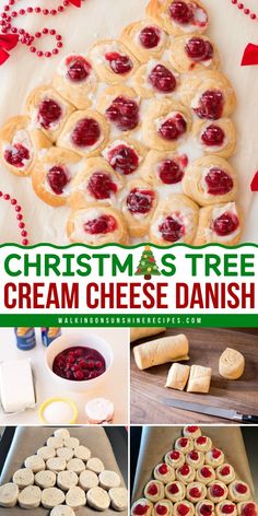 christmas tree cream cheese danish recipe collage