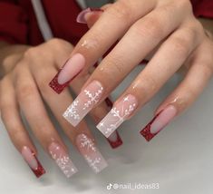 Occasion Nails, Red Christmas Nails, Pedicure Manicure, Winter Nails Acrylic, Simple Acrylic Nails, Design Nails, Designs Nail, Acrylic Nails Coffin Short, Trendy Nail Design