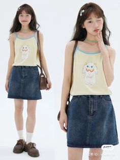 Igari Clothes Style, Retro 2000s Outfit, Shojo Manga Outfits, Loose Feminine Outfits, Summer Outfit Japanese, Japanese Style Outfits Casual, Igari Outfit Aesthetic, Cute Japanese Outfits Casual, Igari Fashion Style