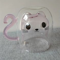 Double-Walled Heat Resistant Espresso Cup Kawaii Coffee Accessories, Glass Coffee Mug, Söt Katt, Breakfast Cups, Glass Coffee Mugs, Line Shopping, Kawaii Art, Cat Theme, Glass Cup