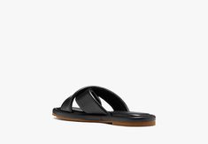 Find your paradise with our Rio slides. Made from faux leather these sandals take you from the pool to happy hour with ease… | Kate Spade Rio Slide Sandals, Black - 8 Modern Leather Slides For Vacation, Modern Beach Slides With Single Toe Strap, Modern Slides With Single Toe Strap For Beach, Modern Flat Mules For Vacation, Vacation Leather Slide Sandals, Vacation Leather Footbed Slide Sandals, Vacation Slide Sandals With Leather Footbed, Leather Slide Sandals For Vacation, Leather Footbed Slide Sandals For Vacation