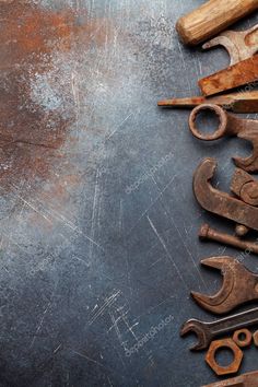 various tools laid out on top of each other