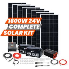 the complete solar kit is ready to be installed