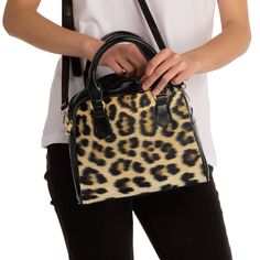 This Cheetah print shoulder bag is all about custom style and practicality that is long-lasting. Perfect for gift giving, birthdays, Christmas, Mother's Day or a gift for yourself. Animal print design will have friends and family asking where did you find it. Featuring a single zippered top closure as well as a removable, adjustable fabric shoulder strap, it can double as a stylish handbag that is perfect for any & all occasions.  .: 100% high-grade PU leather .: Polyester lining .: Black handles .: Removable and adjustable PU leather shoulder strap .: One size .: Double-sided printImage Leopard Print Rectangular Shopping Bag, Leopard Print Rectangular Satchel For Shopping, Rectangular Leopard Print Shoulder Bag For Daily Use, Trendy Rectangular Leopard Print Bags, Leopard Print Rectangular Bag With Adjustable Strap, Leopard Print Rectangular Shoulder Bag With Zipper, Rectangular Leopard Print Shoulder Bag With Zipper, Rectangular Leopard Print Shoulder Bag With Zipper Closure, Leopard Print Bags With Detachable Strap