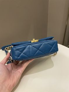 Chanel 19 Waist Belt Flap BagTurquoise Lambskin AGHWSize 18 x 11 x 6 cmAdjustable strap28 Series9.8/10 Like New (minor storage signs if any otherwise like new)Includes dust bag and ity cardPrice was 4300 sgdPrice now 3990 sgd 3000 usd CN5983-01 Chanel 19, Gold Ounce, Diaper Backpack, Flap Bag, Casual Bags, Waist Belt, Chanel Bag, Luxury Bags, Dust Bag