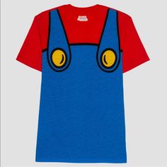 Nintendo Mario Short Sleeve Graphic T-Shirt Nwt #910 Blue Crew Neck Tops With Character Print, Hogwarts Express, Mario Bros., Kids Shorts, Mario Bros, Super Mario, Athletic Tank Tops, Black Shirt, Red And Blue