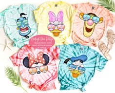 Disney Character 3d Shirts Summer Multicolor Character Print T-shirt, Themed Multicolor Pre-shrunk T-shirt, Pre-shrunk Themed Multicolor T-shirt, Multicolor Pre-shrunk Themed T-shirt, Funny Multicolor Summer T-shirt, Funny Character Print Shirt For Summer, Novelty Multicolor Tops With Character Print, Fun Character Print Shirt For Spring, Funny Multicolor T-shirt For Summer