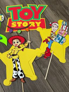 the toy story cake toppers are made out of paper