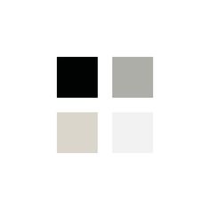 four squares are arranged in the same color scheme, one is black and white while the other is light gray