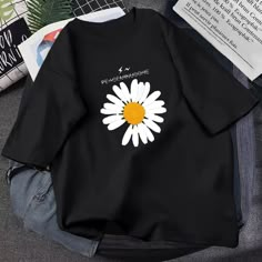 Name:Daisy,cartoon T - shirt, loose fun T - shirt, couple T - shirtMaterial:blendedColor:white,black,navy blue,rose red,greenFeatures:fun,cute,looseSize(cm):M,L,XL,2XL 1inch=2.54cmM:length:67,shoulder:55,bust:110,sleeve:22,Recommended weight:42kg-50kgL:length:68,shoulder:57,bust:114,sleeve:23,Recommended weight:60kg-52kg&ltbr/>&ltp&gtXL:length:69,shoulder:59,bust:118,sleeve:24,Recommended weight:52kg-65kg</p>&ltbr/>&ltp&gt2XL:length:70,shoulder:61,bust:122,sle Daisy Cartoon, Fashion Top Outfits, Quick Outfits, Easy Trendy Outfits, Tshirt Pattern, Couple T-shirt, Cartoon T Shirts, Really Cute Outfits, Blue Rose