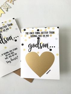 two greeting cards with the words brother and sister on them, one has a heart