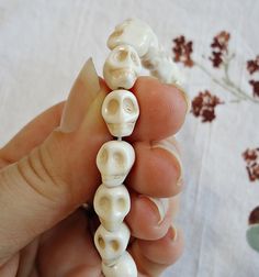 Small Skull Beads measure approximately 10mm Tall x 8mm Wide. They are an aged off-white color. Choose your quantity from the drop down menu. Skull Beads, Skeleton Bones, Small Skull, Halloween Skeleton, Beaded Skull, Off White Color, Skeleton, Bones, Wedding Gifts