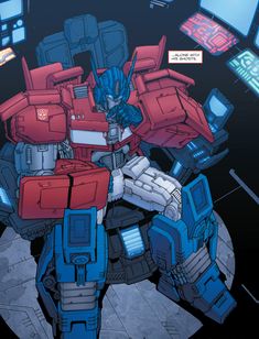 an image of a giant robot that is in the middle of a comic book page