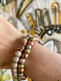 The Twine & Twig Duo Set is designed using globally sourced beads. They can be worn individually or stacked up. Fits wrist size 7". Total Value: $55 Twine And Twig, Mixed Metals, Bracelet Set, Twine, Size 7, Bracelet, Beads