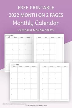 three month calendars with the text free printable for each month on 2 pages