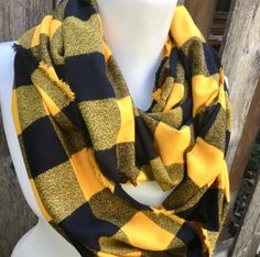 "Plaid Scarf in straight or infinity The Buffalo Plaid Scarf is a classic look for Fall. It's wonderful bright yellow and Black really add flare to any outfit. The fabric is a bit thicker then other plaids in my collection. It's amazing soft cotton, very high end fabric. I put a lot of care into hand fringing all the edges. This lovely scarf is allcotton and can go in the wash. I pick all my fabrics for their beauty and quality. It's a medium weight and yarn dyed just perfect for Fall/Winter Thi Buffalo Plaid Scarf, Fall Scarves, Patchwork Dress, Long Scarf, Buffalo Plaid, Cotton Flannel, Soft Knits, Yarn Dyeing, Plaid Scarf