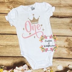 "1st Birthday Shirt for Girl, Princess Birthday Shirt, Number with Crown Birthday Shirt, Girls 1st Birthday Shirt, Princess Birthday Party, Each design is applied to the shirt using high quality ink and a professional heat press. The ink is dyed into the fibers of the shirt so it is smooth and permanent. The image in the listing photo is a mock up stock photo. Colors may vary slightly from screen to screen so please keep that in mind when ordering. Please ask if you have any questions or concern Cotton Tops For First Birthday, First Birthday Name Print Top, Princess Birthday Shirt, 1st Birthday Shirt, Crown Birthday, 1st Birthday Shirts, Girls T Shirts, Unicorn Shirt, Princess Birthday Party