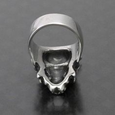 made by Strange Freak Designs SFD-R-080 Creature, horn demon made in JAPAN if you want other ring gauge please contact us. Gothic Silver Skull Ring, Gothic Skull Ring With Polished Finish Gift, Gothic Skull Ring With Polished Finish, Silver Gothic Skull Ring, Unique Silver Skull Rings, Gothic Silver Ring With Skull Print, Gothic Sterling Silver Rings With Skull Print, Black Hand Cast Skull Ring, Skull Creature