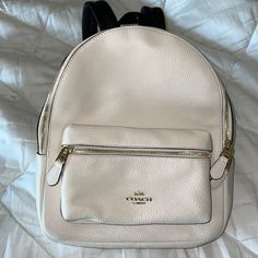 Brand New With Tags Perfect Condition Same Day/Next Day Shipping Elegant Coach Backpack For Travel, Coach Backpack With Adjustable Strap For Errands, Elegant Coach Backpack For Daily Use, Luxury Cream Backpack For Travel, White Coach Backpack For Everyday Use, Luxury Cream Backpack For Daily Use, White Coach Backpack For Travel, Luxury Coach Backpack With Removable Pouch, Coach Backpack With Removable Pouch For Errands