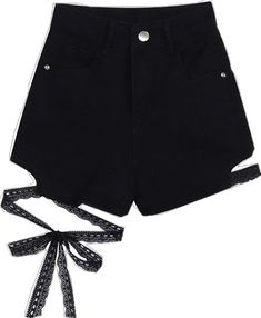 Slim Summer Denim Shorts Black Short Pants For Spring, Black Mid-rise Summer Pants, Mid-rise Black Summer Pants, Black Fitted Short Jeans, Black Short Leg Pants For Spring, Black Stretch Short Jeans, Black Cotton Jean Shorts For Spring, Black Stretch Jean Shorts For Summer, Fitted Black Jean Shorts For Spring