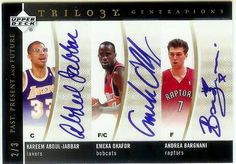 three basketball cards with autographs on them