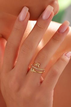 Gold Finger Rings, Locket Design, Laguna Niguel, Spiral Ring, Christmas Gifts For Wife, Letter Ring, Personalized Ring, Double Ring, Bridal Gold Jewellery