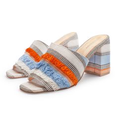 Bohemian Heels For Spring Vacation, Bohemian Block Heel Sandals For Spring, Chic Mules For Summer Outings, Bohemian Block Heels For Spring, Trendy Summer Mules With Woven Sole, Summer Woven Sandals With Block Heel, Summer Woven Block Heel Sandals, Woven Block Heel Sandals For Summer, Chic Mules For Summer