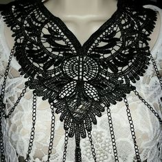 Sexy Lace Black Body Chain Tassel Necklace, Adjustable Brand New Black Choker For Night Out, Black Chain Necklaces For Festivals, Chic Black Choker Chain Necklace, Edgy Black Chain Necklace For Party, Black Bohemian Choker With Adjustable Chain, Chic Black Necklace For Night Out, Trendy Black Choker For Night Out, Black Adjustable Chain Necklace For Festivals, Black Necklace With Adjustable Chain For Festivals