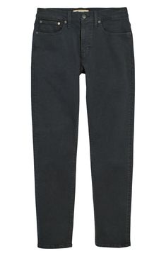 These slim jeans are roomier in the seat and thigh with a slightly tapered leg for a muscle-friendly fit. Premium Authentic Flex denim combines a rigid look with all the comfort of stretch. 98% cotton, 2% elastane Machine wash, tumble dry Imported Slim Jeans, Madewell, Black Jeans, Nordstrom, Dye, Pants, Black, Trousers