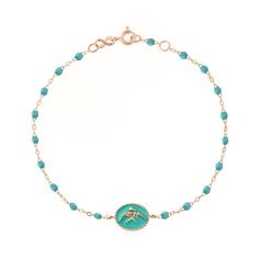 Gigi Clozeau - Turquoise Green Angelfish Bracelet, Rose Gold, 6.7 Gold Bracelet Simple, Funny Earrings, Ocean Spray, Bracelet Rose Gold, Green Bracelet, Jewelry Bracelets Gold, Fancy Earrings, Bracelets Gold Diamond, Luck Charm