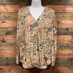 Floral Pattern Long-Sleeve V-Neck 100% Cotton Flowy V-neck Blouse With Floral Print, Patterned Flowy V-neck Blouse, Flowy V-neck Blouse For Fall, Flowy V-neck Top For Fall, Patterned Floral Print V-neck Blouse, Patterned Floral V-neck Top, Floral Print V-neck Patterned Top, Flowy V-neck Patterned Blouse, Black Embroidered Blouse