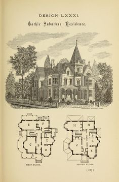 an old house is shown with plans for it