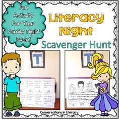 Literacy Night Scavenger Hunt Literacy Night Scavenger Hunt, Literacy Luau, Literacy Night Themes, Family Literacy Night Activities, Literacy Night Activities, Family Games Night, Literacy Week, Principal Ideas