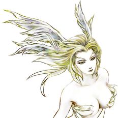 a drawing of a woman with long hair and feathers on her head, in white background