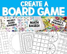 a board game with the words, create a board game and other activities to play