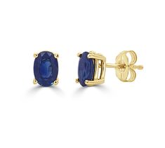 Blue Sapphire Oval Stud Earrings – RW Fine Jewelry Blue Sapphire Studs, Oval Stud Earrings, Yellow Engagement Rings, Sapphire Studs, How To Make Rings, Yellow Gold Engagement, Fine Jewelry Collection, Classic Ring, Fine Jewellery Earrings