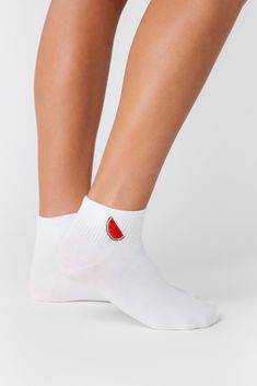 These watermelon embroidered socks are perfect for summer! Cuff measurement - 1.5" Embroidery measurement - 1" Cute Stretch Summer Socks, Green Summer Socks, Casual Cotton Summer Socks, Green Cotton Summer Socks, Trendy Red Socks For Summer, Comfortable Red Socks For Summer, Stretch Green Summer Socks, Stretch Green Socks For Summer, Trendy Summer Cotton Socks