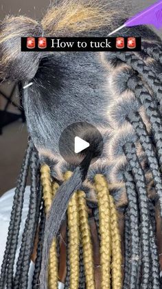 Tucking Hair In Box Braids, Adding Weave To Braids, How Box Braids Tutorials, Taking Down Box Braids, How To Add Hair To Box Braids, How To Tuck Braiding Hair, How To Tuck Hair In Knotless Braids, How Many Packs Of Hair For Box Braids, How To Use Braiding Hair