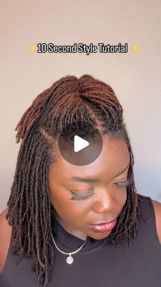 Dorenda Standifer on Instagram: "✨This Style takes less than 10 Seconds to do Yall! ✨It's literally, wrap, split, flip, pull and you're done!  ✨I always keep a spare ponytail holder with me during these warmer months. I always end up doing a ponytail and if I'm still at work, I'll do this style! ✨I promise you locs are definitely versatile! I feel like these quick tutorials prove just that!  #quicklocstyles #locs #locjourney #microlocs #microlocsjourney #microlocstyles  #sisterlocks #sisterlocs #allofthelocs #tinylocs #tinylocks  #locnation  #4clocs #4yearslocd" Bobby Pin Loc Styles, Professional Sisterlock Styles, Microlocks Updo Hairstyles, Interlock Locs Hairstyles, Flexi Rods On Sisterlocks, Palm Rolled Micro Locs, Updos For Locs For Women, Sisterloc Hairstyles For Women, Loc Styles In Between Retwist