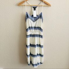 Striped Summer Dress From H&M. Features An Elastic Waist, A Full Lining, And Spaghetti Straps. Perfect For Summer! Nwt. Striped Are Black/Charcoal Gray, Blue And White. Fits On The Small Side- I Purchased This Before H&M Re-Did Their Sizing. Lightweight, Breathable Fabric. Casual H&m Summer Dress, Casual White H&m Dress, Casual Daytime Dresses By H&m, H&m Casual Daytime Dress, H&m Spring Dress With Spaghetti Straps, Blue And White Fits, H&m White Casual Dresses, Casual H&m Mini Dress For Vacation, H&m Casual Mini Dress For Vacation