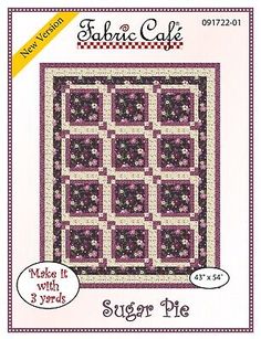 a quilt pattern for a table topper that is made with sugar pies and flowers