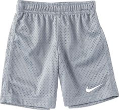 From Nike, these shorts feature:elastic waistsolid bodypull on stylingpolyestermachine wash; tumble dryImported. Nike Bottoms For Playwear In Short Style, Sporty Solid Pull-on Style Shorts, Sporty Shorts For Playwear, Nike Gray Athletic Shorts, Casual Athletic Shorts With Elastic Waistband For Play, Nike Gray Bottoms With Elastic Waistband, Nike Shorts For Summer Playwear, Nike Summer Shorts For Playwear, Casual Moisture-wicking Shorts For Playwear