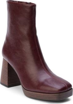 Coconuts by Matisse Duke Platform Bootie (Women) | Nordstrom Leather Booties, Side Zip, Bootie, Trendy Outfits, Coconut, Faux Leather, Nordstrom, Square, Heels