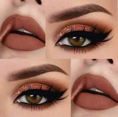 Maquillage Yeux Cut Crease, Cute Eye Makeup, Lip Makeup Tutorial, Fall Makeup Looks, Creative Eye Makeup