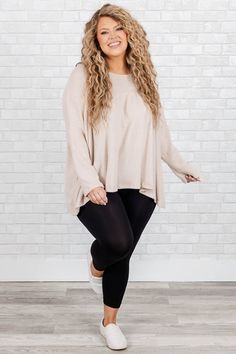 Add this casual cutie to your wardrobe for the season! Its neutral oatmeal color pairs perfectly with skinnies or leggings, while the flowy fit offers both comfort and style! Elevate your everyday wardrobe with this versatile top!  81% Rayon, 13% Polyester,6% Spandex Obese Fashion, Modest Plus Size Fashion, Plus Size Winter Outfits, Color Pairs, Plus Size Winter, Fall Winter Wardrobe, Oatmeal Color, Casual Winter Outfits, Curvy Outfits