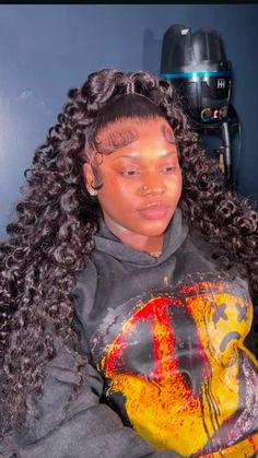 follow MrsTasiaaa for more Content!🎀 Girls Braided Hairstyles Kids, Black Hairstyles With Weave, Frontal Wig Hairstyles, Big Curly Hair, Faux Locs Hairstyles, Hairstyle Inspo, Frontal Hairstyles, Pretty Braided Hairstyles, Women's Wigs