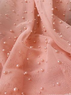 Pink mesh fabric with pink pearls, pearl bead net fabric for couture 2021 new arrival Sold by the yards Width: 151 cm (59 inches) Fabric use: Great for hat, jewelry, fancy dress, costumes and much more! Need large quantities? Contact us for wholesale prices and we'll be happy to help! ＣＯＬＯＲ as seen in the picture, we also have blue, lavender, white, pink , black available. ＱＵＡＮＴＩＴＹ This listing is for one yard, convo me if you need more, we will supply with uncut piece ＦＥＡＴＵＲＥＳ * Designed by fam Pink Pearl Dress, Embroidery On Net Fabric, Pearls Aesthetic, Jewelry Fancy, Hat Jewelry, Beaded Fabric, Beading Netting, Pink Pearls, 3d Rose